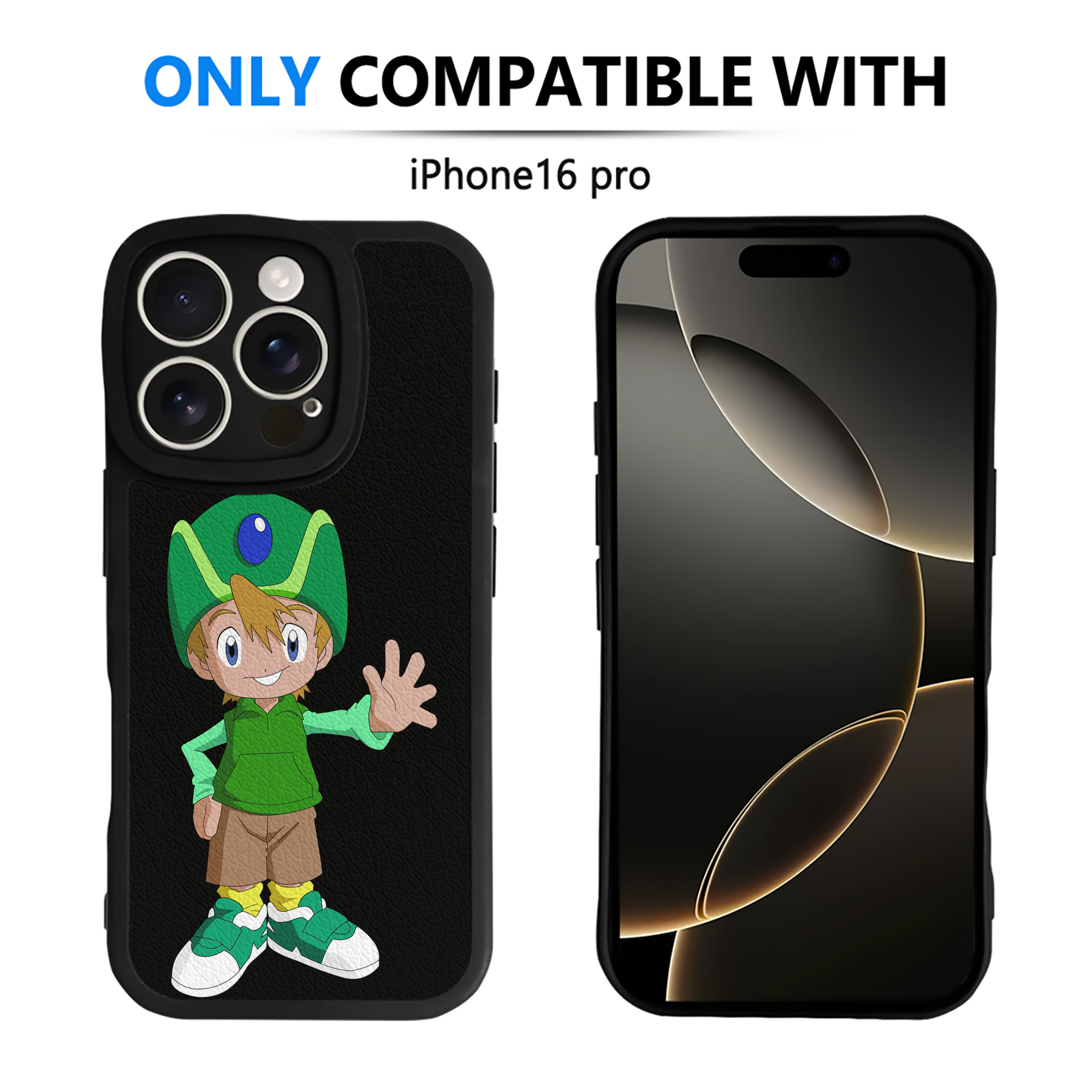 （画像用） Digimon デジタルモンスター/デジモン 【iPhone 16シリーズ対応】シリコンスマホケース（レザー調） 材質：シリコン
